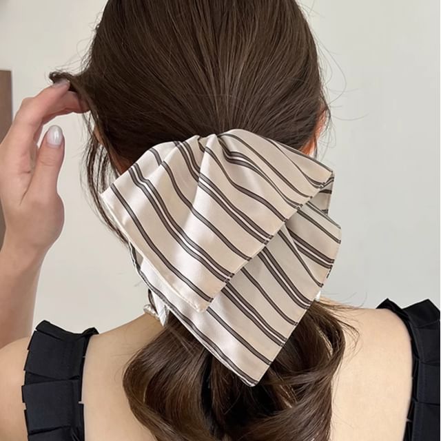 Allyrinta-Striped Satin Square Scrunchie