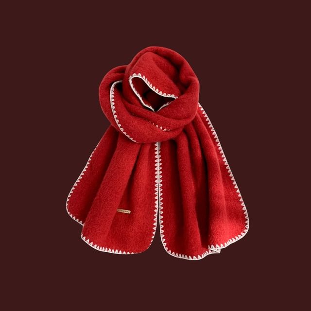 Amandier-Contrast Trim Scarf
