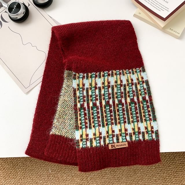 Amandier-Jacquard Knit Scarf