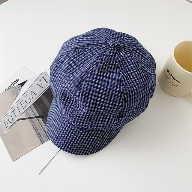 Amandier-Plaid Newsboy Cap