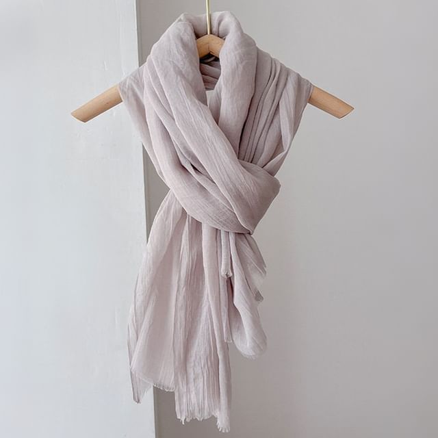Amandier-Plain Frayed Scarf