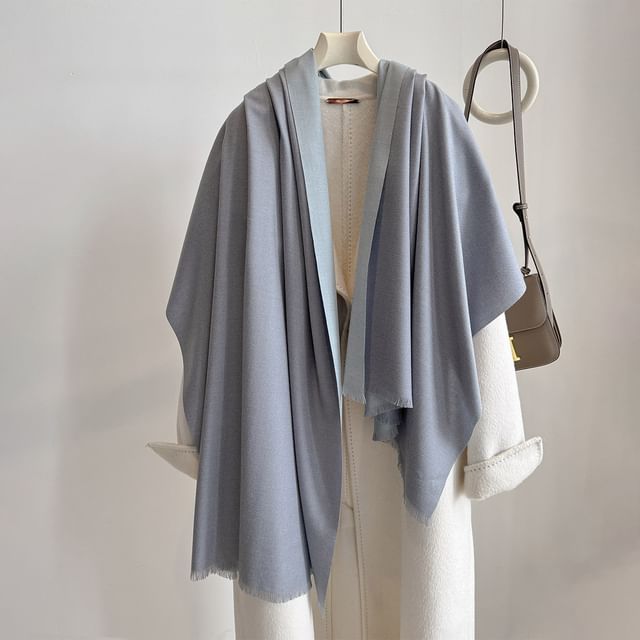 Amandier-Plain Fringed Shawl