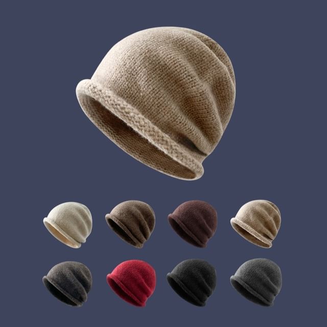 Amandier-Plain Knit Beanie