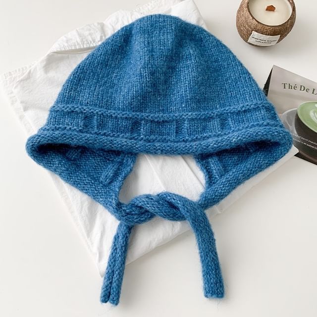 Amandier-Plain Knit Bonnet Hat