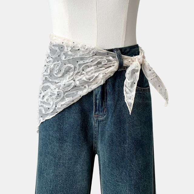 Amandier-Polka Dot Lace Waist Scarf