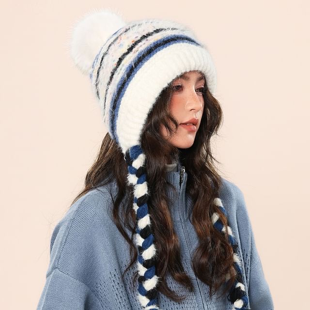 Amandier-Pom Pom Knit Beanie