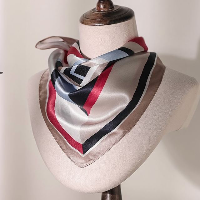 Amandier-Silk Striped Neckerchief