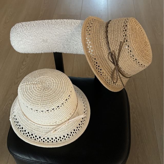 Anavanda-Bow Woven Bucket Hat