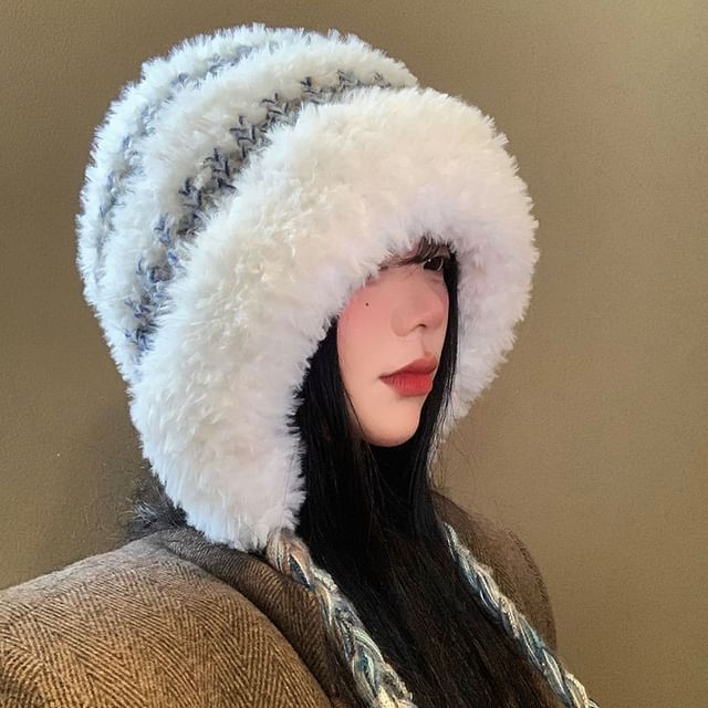 Anavanda-Knit Chenille Trapper Hat