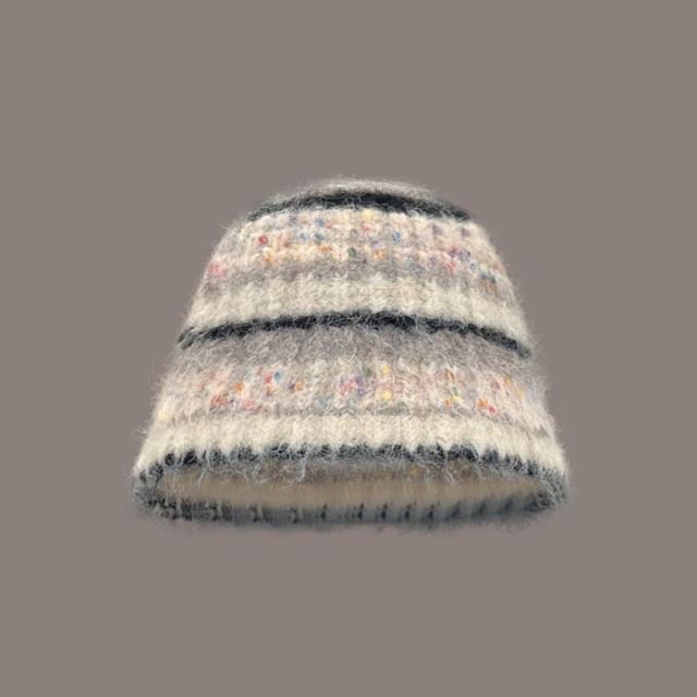 Anavanda-Melange Knit Bucket Hat
