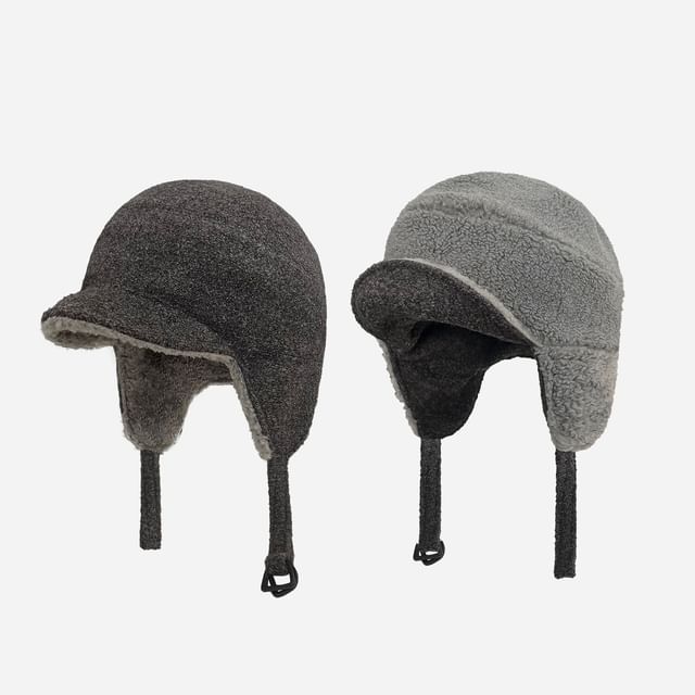 Anavanda-Plain Fleece Lined Trapper Hat