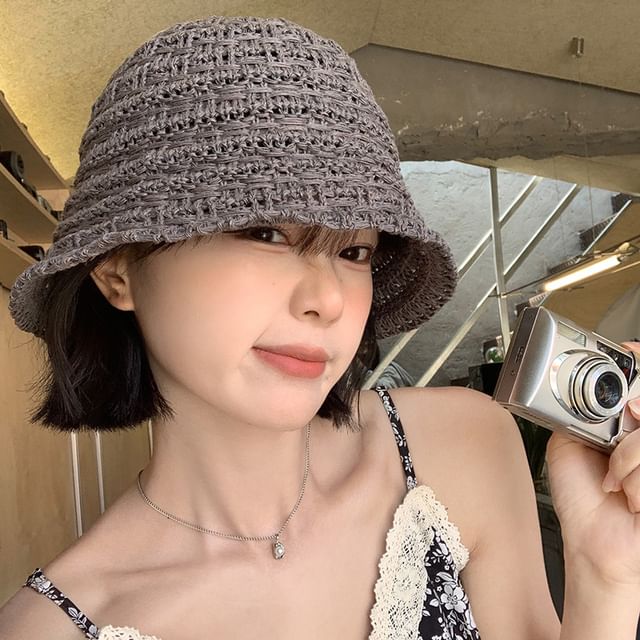 Anavanda-Plain Straw Cloche Hat