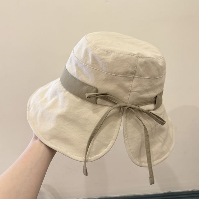 Anavanda-Two Tone Tie-Up Bucket Hat
