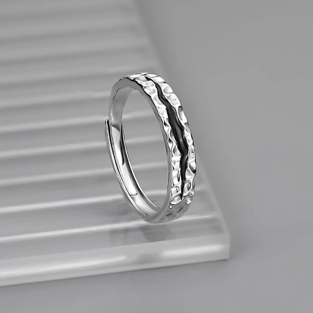 Andante-925 Sterling Silver Textured Open Ring
