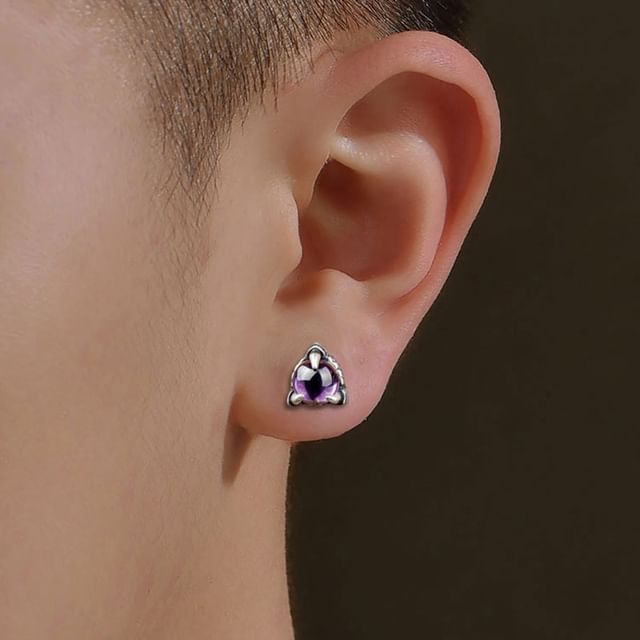 Andante-Sterling Silver Faux Crystal Stud Earring