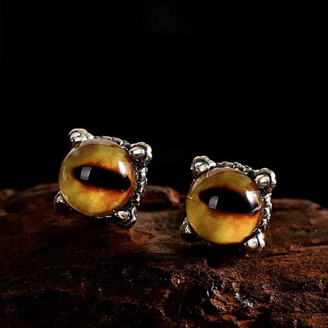 Andante-Sterling Silver Faux Gemstone Stud Earring