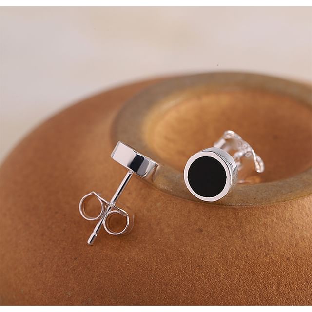 Andante-Sterling Silver Round Stud Earring