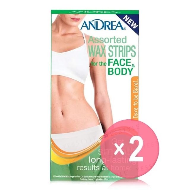 Andrea-Assorted Wax Strips for the Face and Body 2pcs Bundle Set