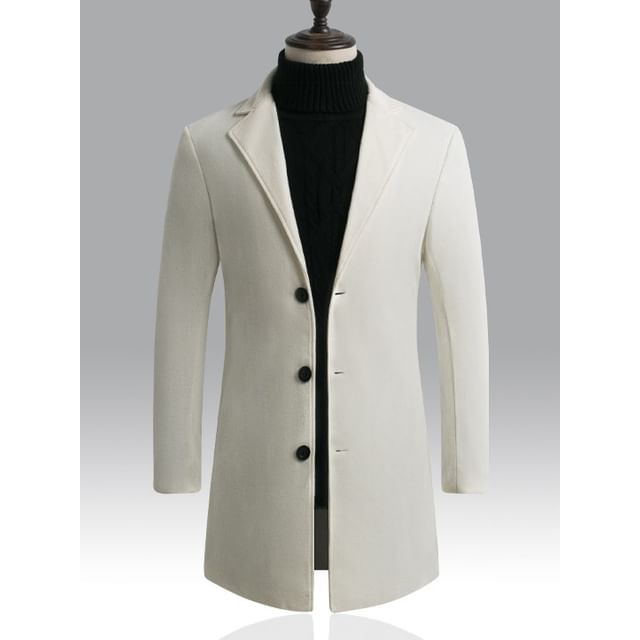 Andrei-Collared Plain Button Coat