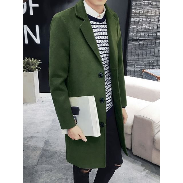 Andrei-Collared Plain Button Coat