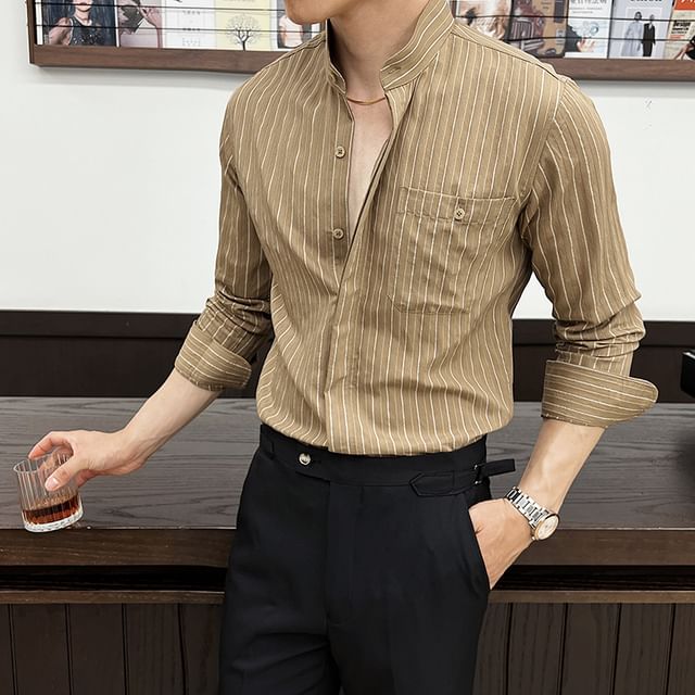 Andrei-Long-Sleeve Striped Shirt
