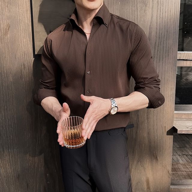 Andrei-Long-Sleeve Striped Shirt