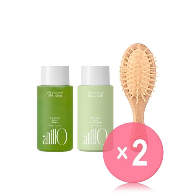 anillO-Lime Sunday Refresh Hair Brush Mini Set 2pcs Bundle Set