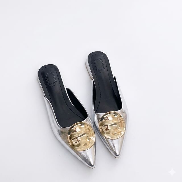 Anjay-Pointed Toe Disc Mules