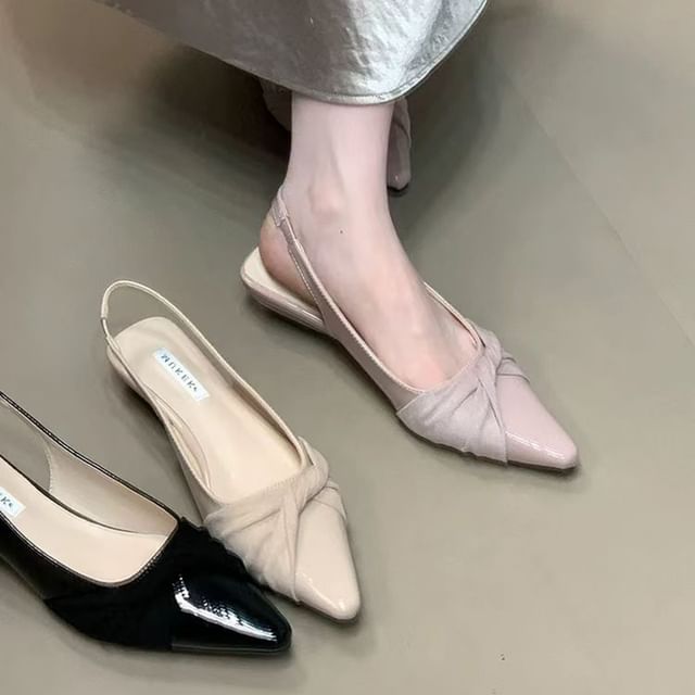 Anjay-Pointed Toe Twist Slingback Mules