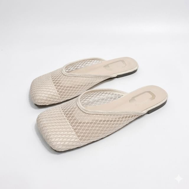 Anjay-Square Toe Mesh Mules