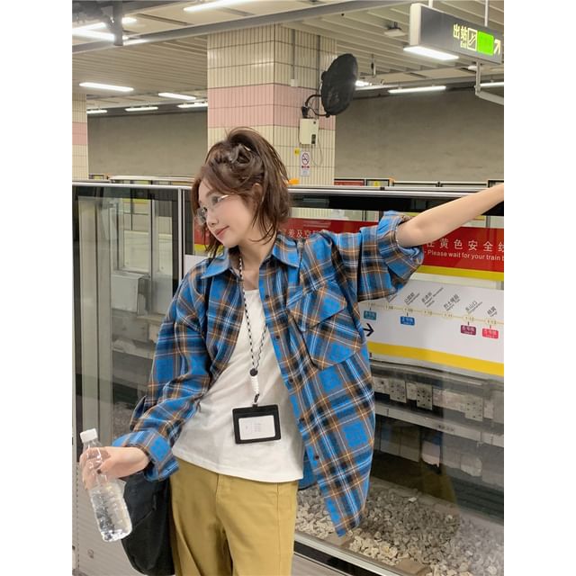 ANORA-Plaid Button-Up Shirt