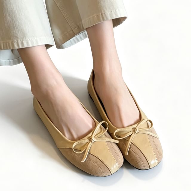 Anran-Bow Detail Ballet Flats