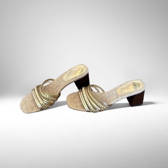 Anran-Braided-Strap Block Heel Sandals