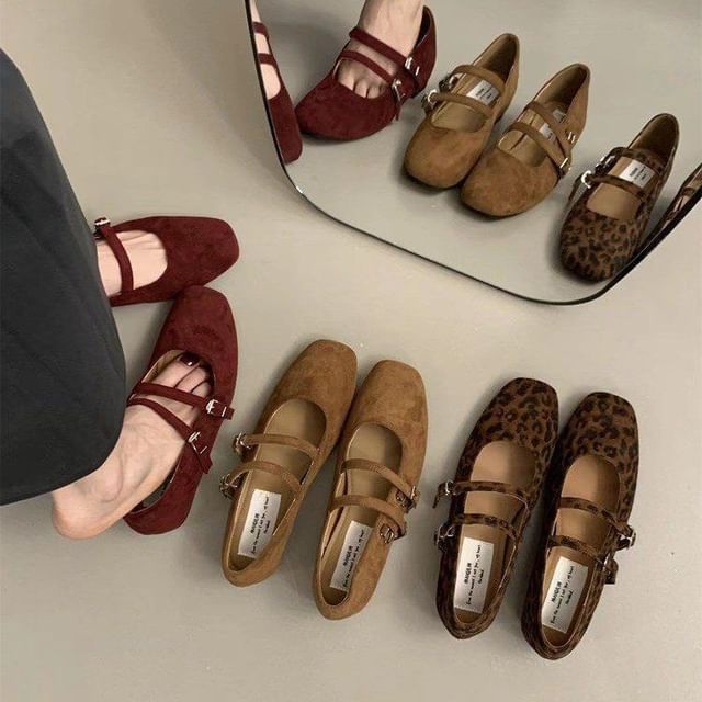 Anran-Double Strap Mary Jane Shoes