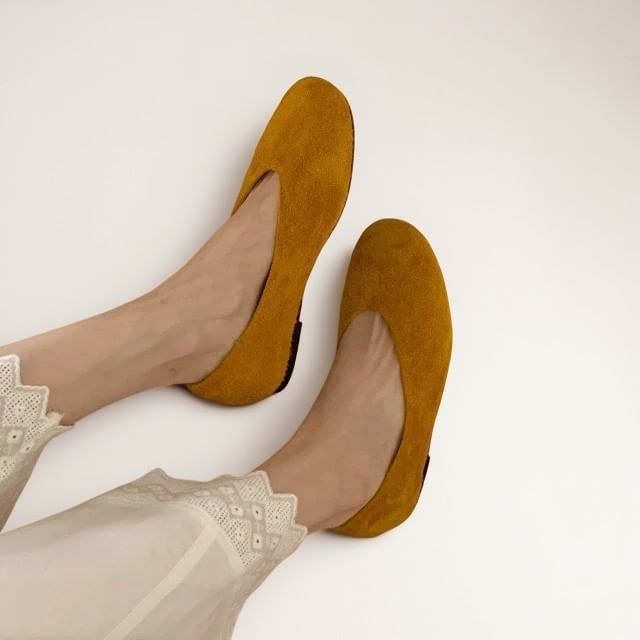 Anran-Faux Suede Ballet Flats