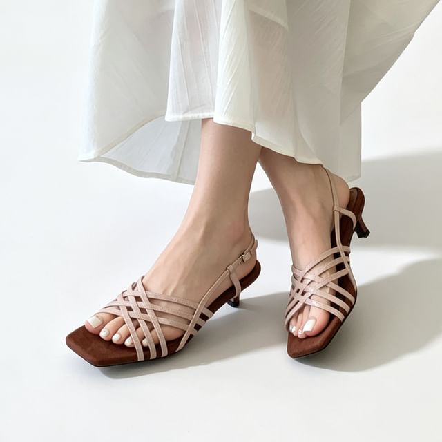 Anran-Low Heel Square Toe Sandals