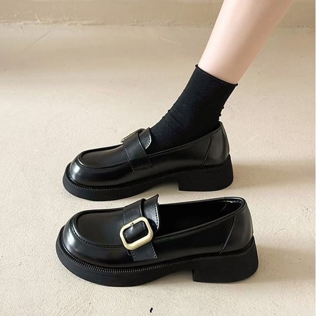 Anran-Platform Buckled Loafers