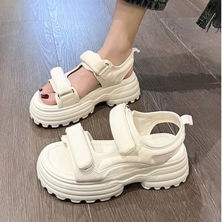 Anran-Platform Chunky Heel Hook Loop Sandals