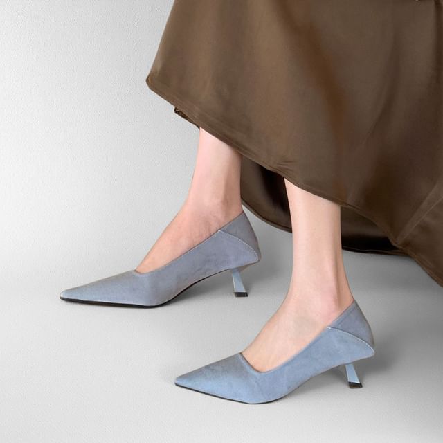 Anran-Pointed Kitten Heel Pumps