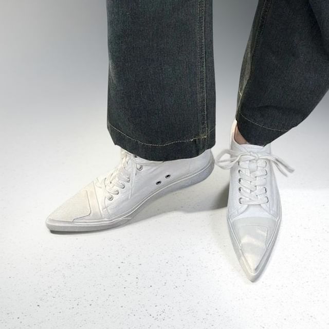 Anran-Pointed Toe Canvas Sneakers Various Designs