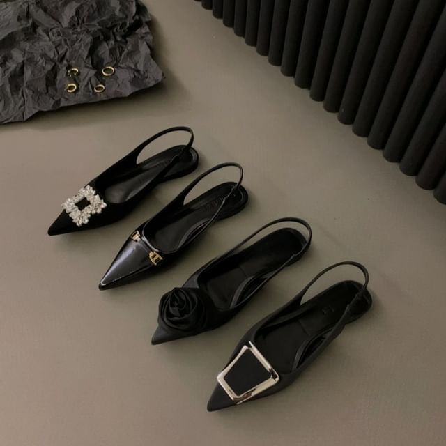 Anran-Pointy Slingback Sandals