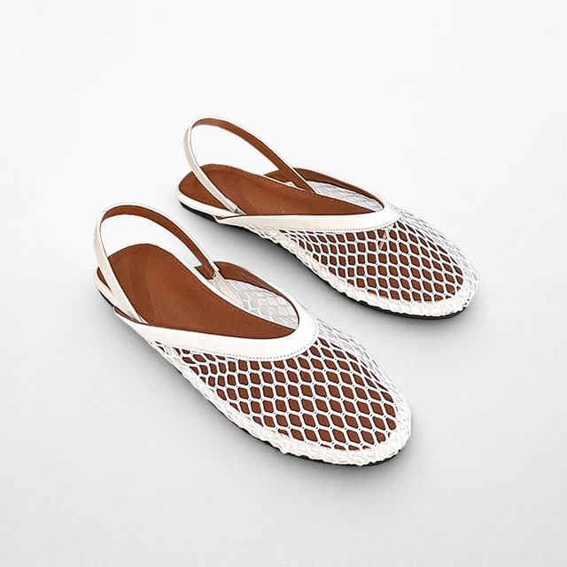 Anran-Round Toe Mesh Slingback Sandals