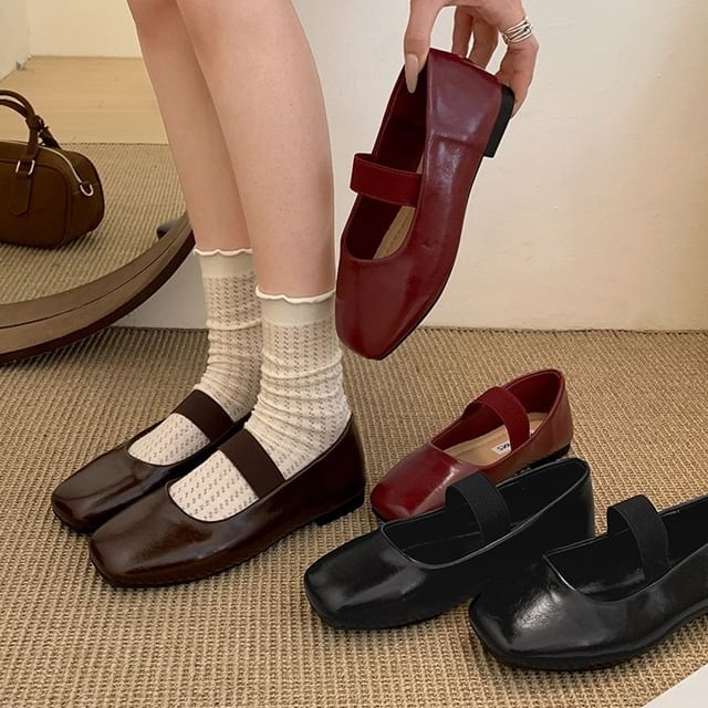 Anran-Square-Toe Mary Jane Shoes