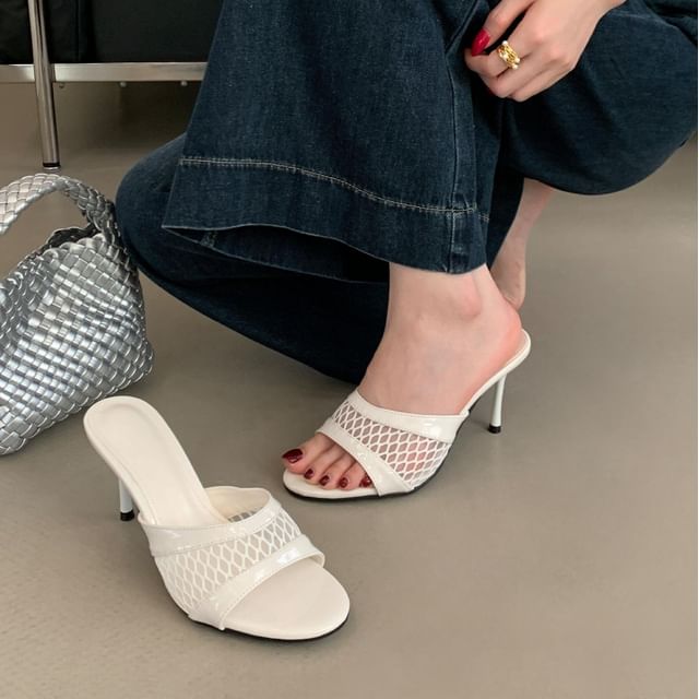 Anran-Stiletto Mesh Sandals