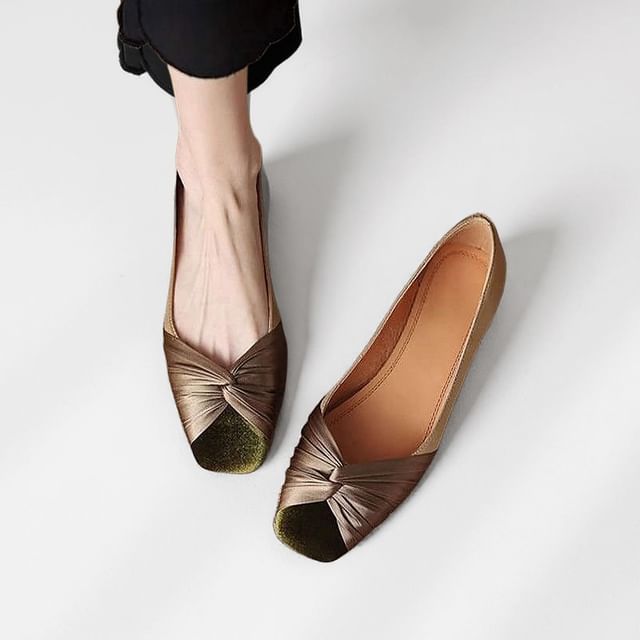 Anran-Two Tone Twisted Flats