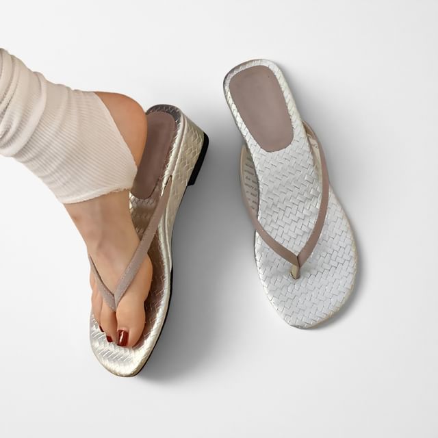 Anran-Wedge Thong Slide Sandals
