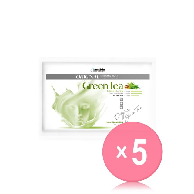 Anskin-Original Green Tea Modeling Mask Refill Only 5pcs Bundle Set