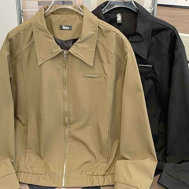 Antaeus-Collared Zip-Up Jacket