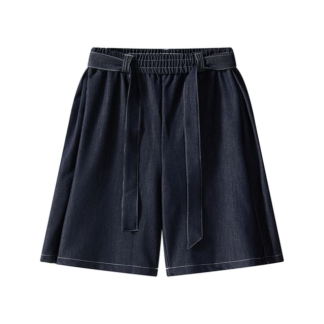 Antaeus-Elastic Waist Denim Shorts