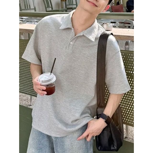 Antaeus-Short Sleeve Plain Polo Shirt